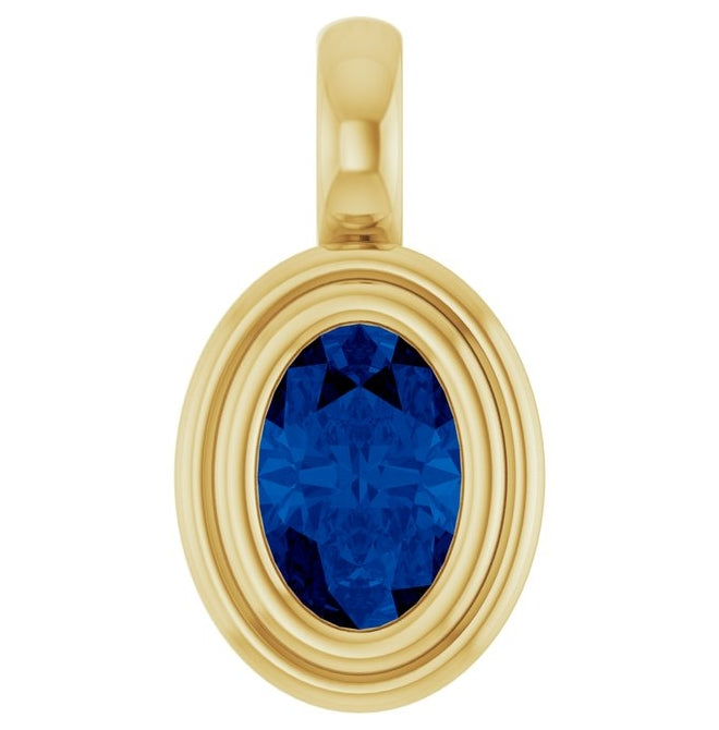 14K Yellow Gold Oval Polished Lab-Grown Diamond Charm/Pendant