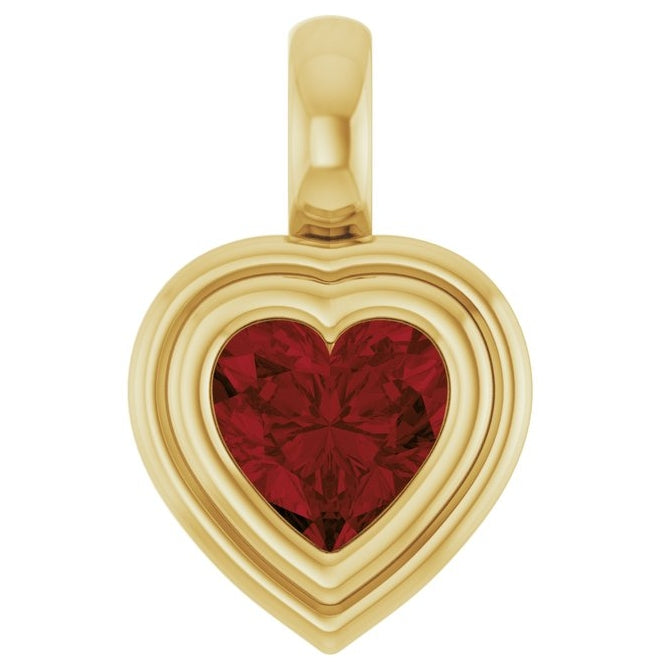 14K Yellow Gold Heart  5 X 5 Mm Polished Natural Gemstone Charm/Pendant