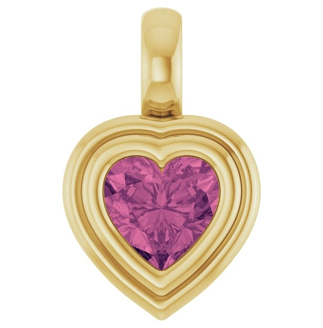 14K Yellow Gold Heart  5 X 5 Mm Polished Natural Gemstone Charm/Pendant