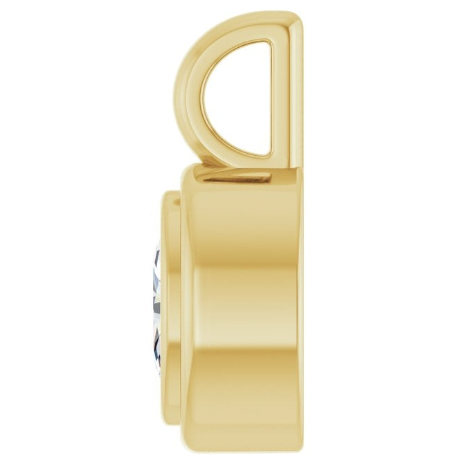 14K Yellow Gold Oval Polished Lab-Grown Diamond Charm/Pendant