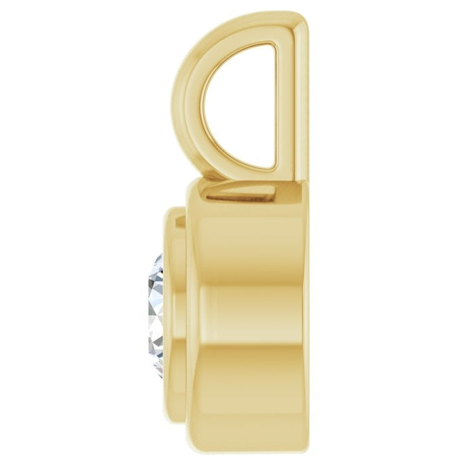 14K Yellow Gold Round Polished Lab-Grown Gemstone Charm/Pendant