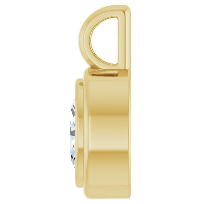 14K Yellow Gold Oval Polished Lab-Grown Diamond Charm/Pendant