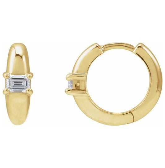 14K Yellow Gold 1/3 CTW Natural Diamond 13.4 mm Hoop Earrings