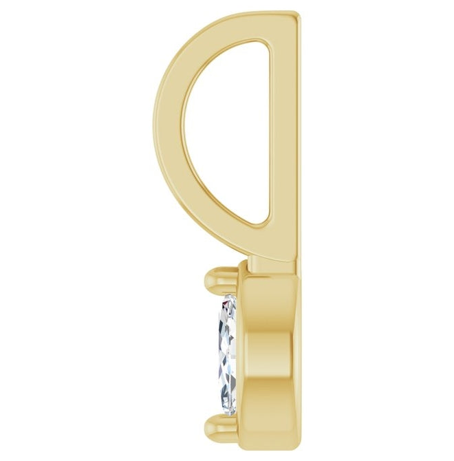 14K Yellow Gold Marquise 4.5 X 2.5Mm Vs, F-G Polished 1/8 Ct Lab-Grown Diamond Solitaire Pendant