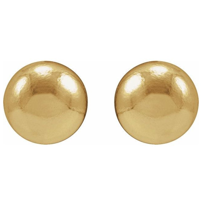14K Yellow Or Rose Gold 4 X 4 Mm Each Tension Back Included Polished Dome Stud Earring