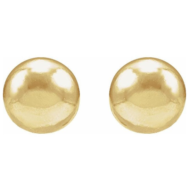 14K Yellow Or Rose Gold 4 X 4 Mm Each Tension Back Included Polished Dome Stud Earring