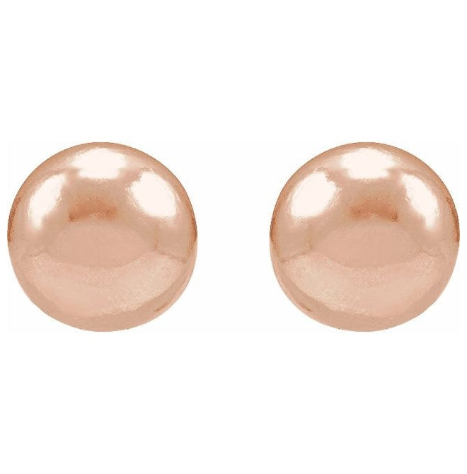 14K Yellow Or Rose Gold 4 X 4 Mm Each Tension Back Included Polished Dome Stud Earring