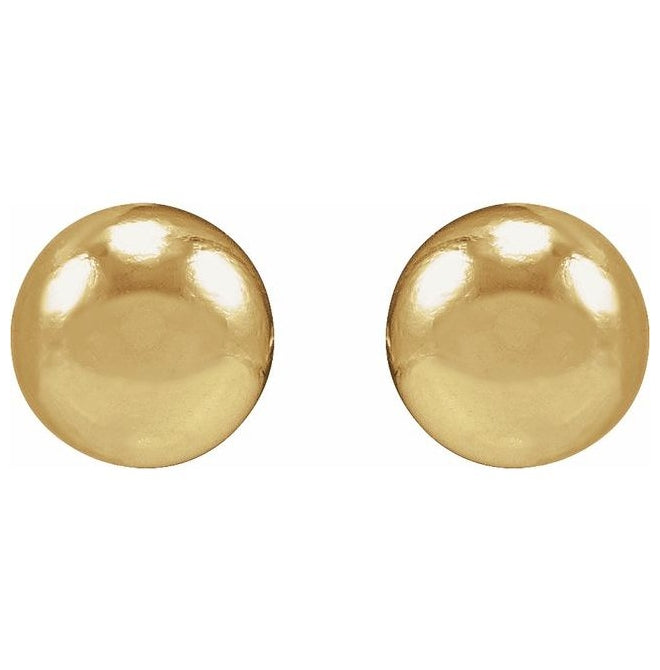 14K Yellow Or Rose Gold 4 X 4 Mm Each Tension Back Included Polished Dome Stud Earring