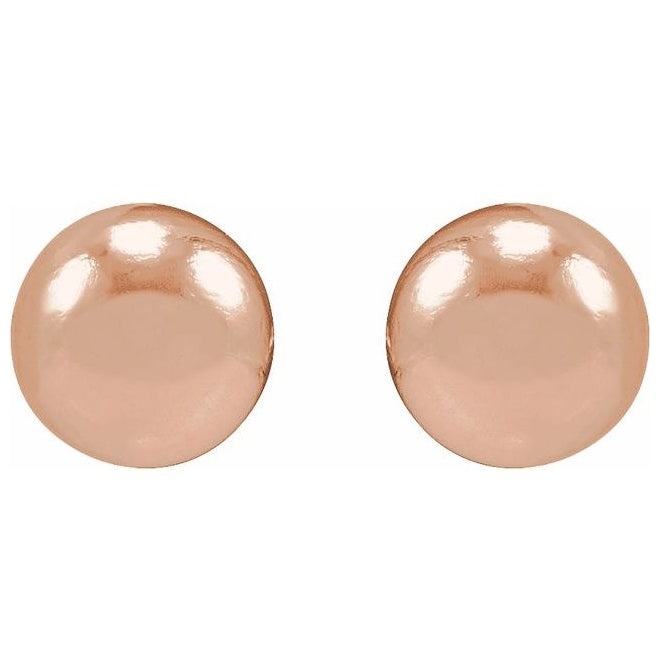 14K Yellow Or Rose Gold 4 X 4 Mm Each Tension Back Included Polished Dome Stud Earring