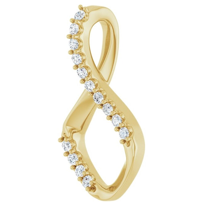 14K Yellow Gold Round 1.5Mm I1, G-H Polished 1/5 Ctw Natural Diamond Freeform Pendant