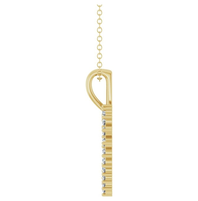 14K Yellow Or White Gold Round 1.5Mm Si2-Si3, G-H 16-18 In Polished 1/3 Ctw Natural Diamond Heart Necklace