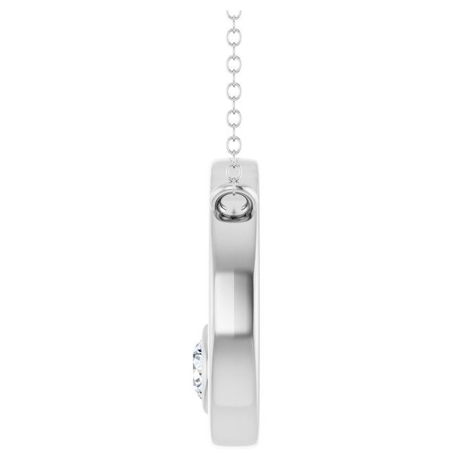 14K Yellow Or White Gold Round 3.4Mm  Vs, F+ 18 In Polished 1/6 Ct Lab-Grown Diamond Circle Necklace