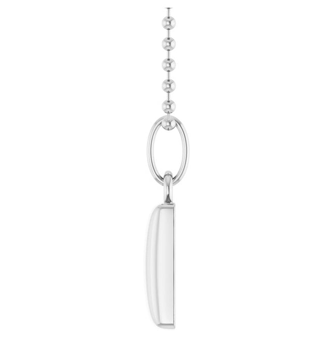 14K Yellow Gold Or Sterling Silver 15 X 7.5 Mm 18 In Polished Engravable Puffed Dog Tag Necklace