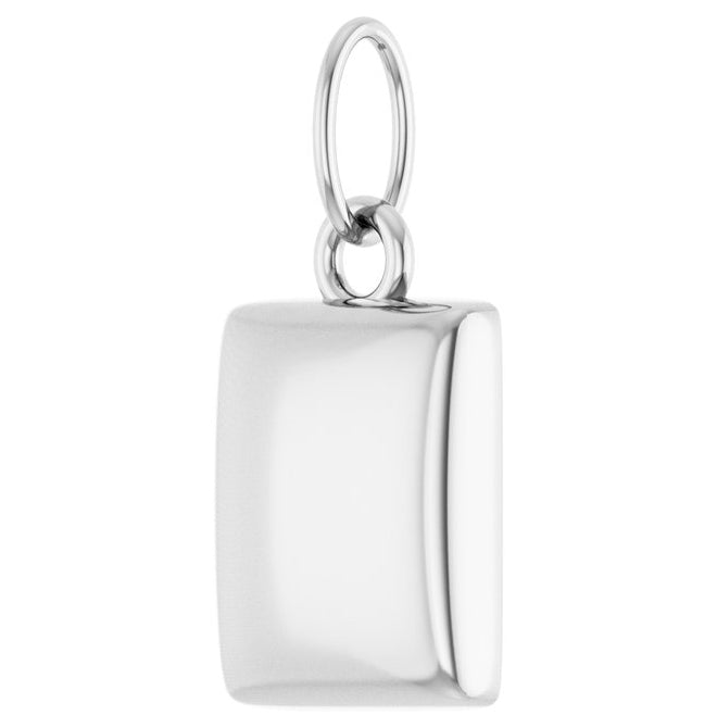14K Yellow Gold Or Sterling Silver 15.1 X 7.5 Mm Polished Engravable Puffed Dog Tag Pendant