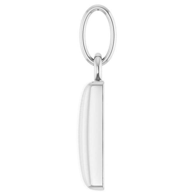 14K Yellow Gold Or Sterling Silver 15.1 X 7.5 Mm Polished Engravable Puffed Dog Tag Pendant