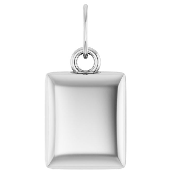 14K Yellow Gold Or Sterling Silver 15.1 X 7.5 Mm Polished Engravable Puffed Dog Tag Pendant