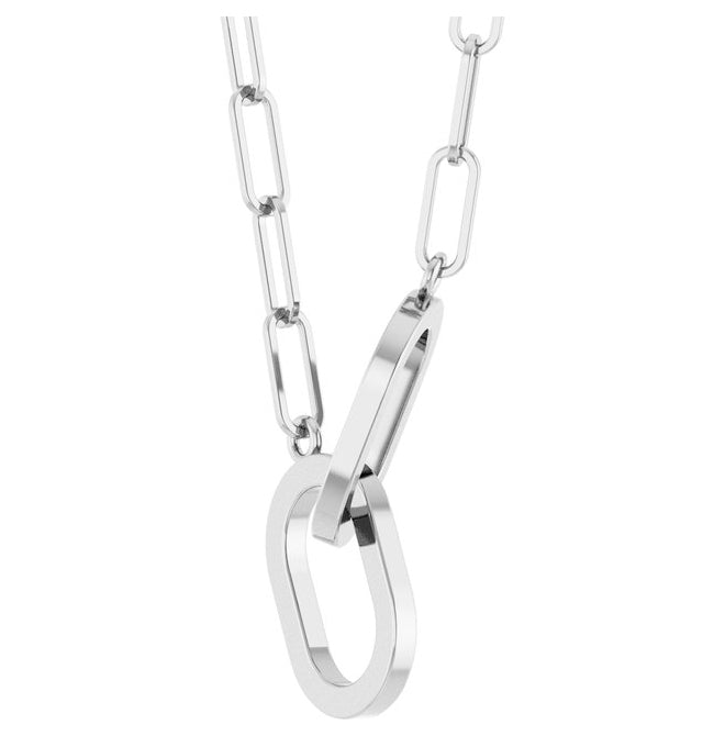14K Yellow Gold Or Sterling Silver 22.2 X 7.4 Mm 16 In Polished Interlocking Oval Necklace