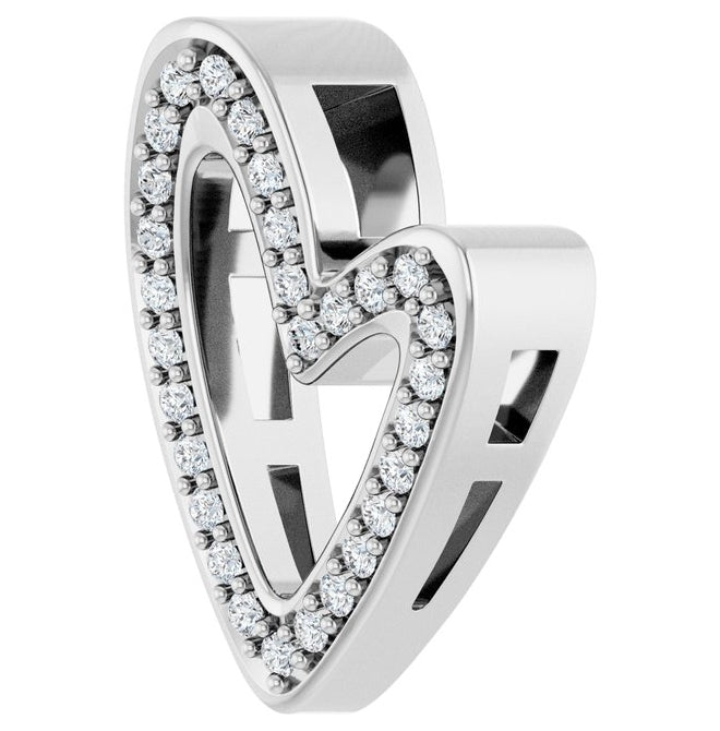 14K Yellow Or White Gold Round 1Mm I1, G-H Polished 1/8 Ctw Natural Diamond Heart Slide Pendant