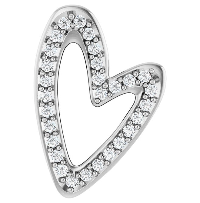 14K Yellow Or White Gold Round 1Mm I1, G-H Polished 1/8 Ctw Natural Diamond Heart Slide Pendant