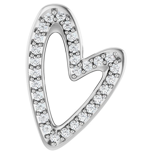 14K Yellow Or White Gold Round 1Mm I1, G-H Polished 1/8 Ctw Natural Diamond Heart Slide Pendant