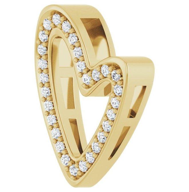 14K Yellow Or White Gold Round 1.2Mm I1, G-H Polished 1/5 Ctw Natural Diamond Heart Slide Pendant