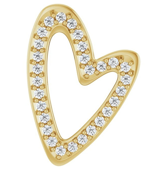 14K Yellow Or White Gold Round 1.2Mm I1, G-H Polished 1/5 Ctw Natural Diamond Heart Slide Pendant