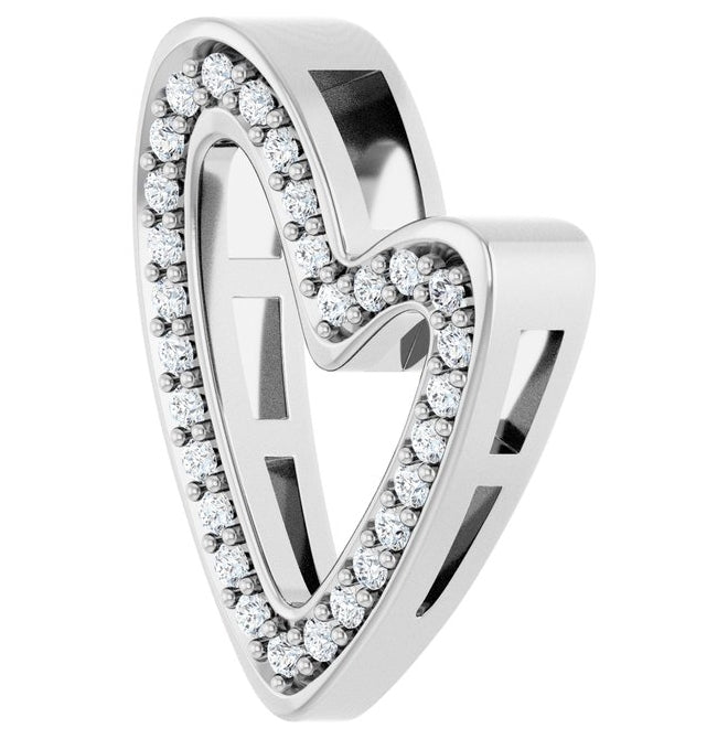 14K Yellow Or White Gold Round 1.2Mm I1, G-H Polished 1/5 Ctw Natural Diamond Heart Slide Pendant
