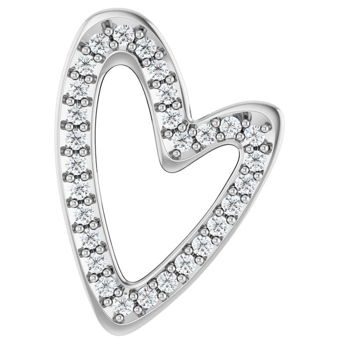 14K Yellow Or White Gold Round 1.2Mm I1, G-H Polished 1/5 Ctw Natural Diamond Heart Slide Pendant