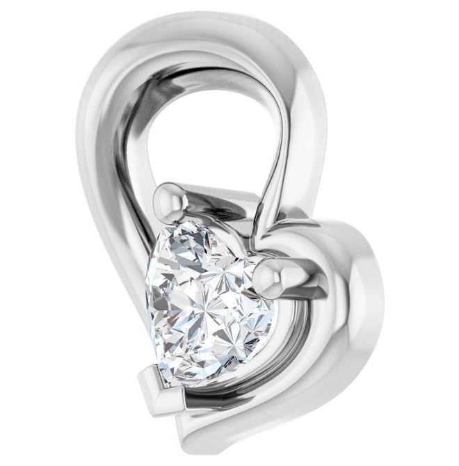 14K Yellow Or White Gold Heart 3.6 X 3.8Mm I1, G-H Polished 1/5 Ct Natural Diamond Freeform Solitaire Pendant