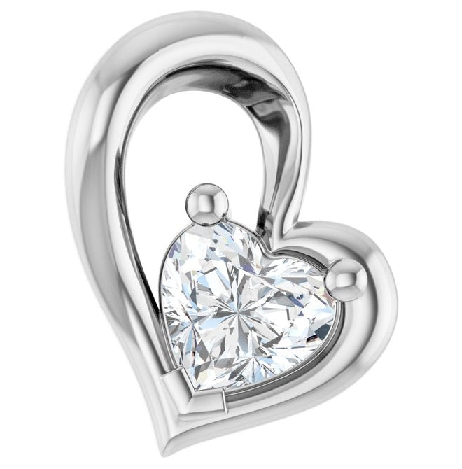 14K Yellow Or White Gold Heart 3.6 X 3.8Mm I1, G-H Polished 1/5 Ct Natural Diamond Freeform Solitaire Pendant