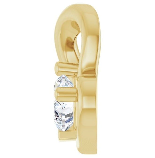 14K Yellow Or White Gold Heart 3.6 X 3.8Mm I1, G-H Polished 1/5 Ct Natural Diamond Freeform Solitaire Pendant