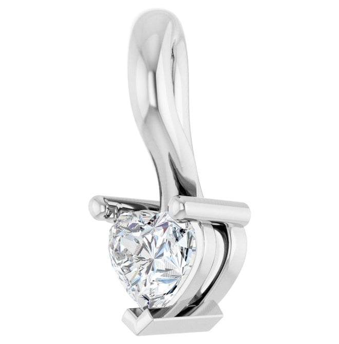 14K Yellow Or White Gold Heart 4.3 X 3.9Mm I1, G-H Polished 1/4 Ct Natural Diamond Slide Pendant