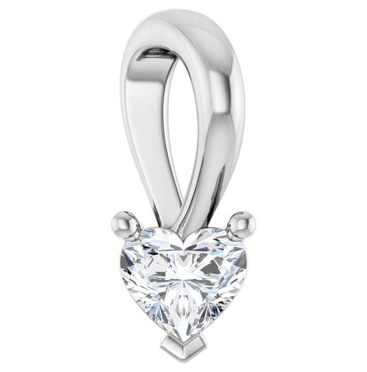 14K Yellow Or White Gold Heart 4.3 X 3.9Mm I1, G-H Polished 1/4 Ct Natural Diamond Slide Pendant