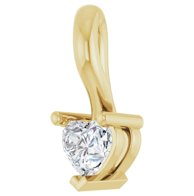 14K Yellow Or White Gold Heart 4.3 X 3.9Mm I1, G-H Polished 1/4 Ct Natural Diamond Slide Pendant