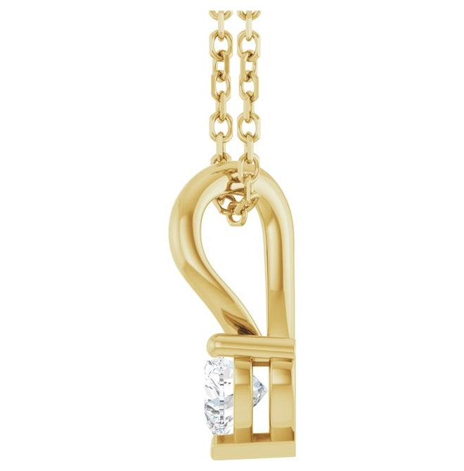 14K Yellow Or White Gold Heart 3.9 X 4.3Mm I1, G-H 18 In Polished 1/4 Ct Natural Diamond Slide Necklace