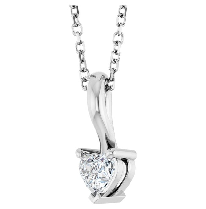 14K Yellow Or White Gold Heart 3.9 X 4.3Mm I1, G-H 18 In Polished 1/4 Ct Natural Diamond Slide Necklace