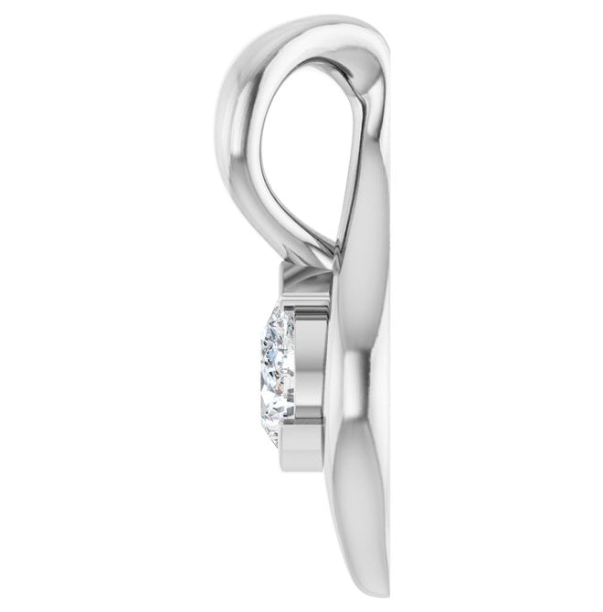 14K Yellow Or White Gold Pear 4 X 3Mm Si, Ghi Polished 1/6 Ct Lab-Grown Diamond Freeform Solitaire Pendant