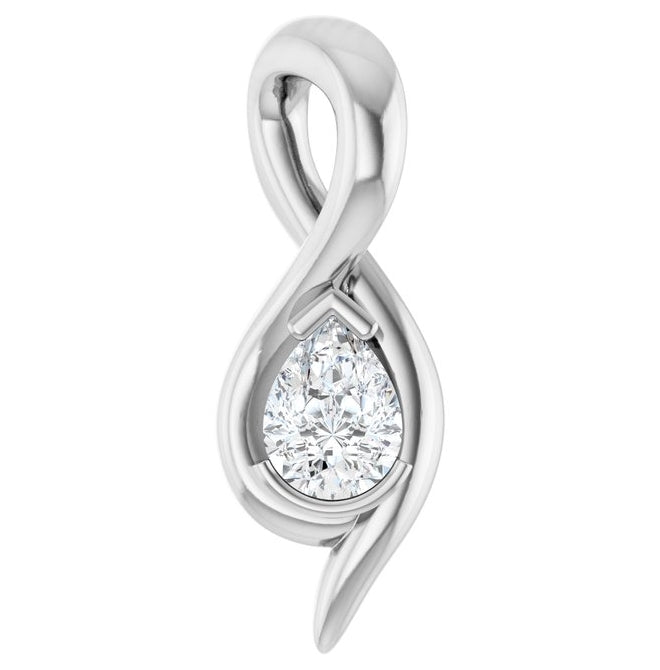 14K Yellow Or White Gold Pear 4 X 3Mm Si, Ghi Polished 1/6 Ct Lab-Grown Diamond Freeform Solitaire Pendant