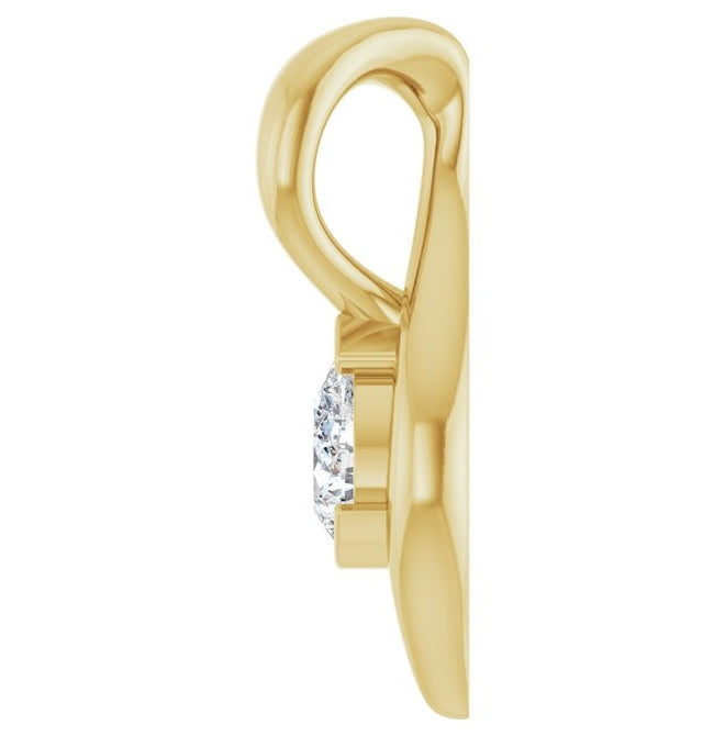 14K Yellow Or White Gold Pear 4 X 3Mm Si, Ghi Polished 1/6 Ct Lab-Grown Diamond Freeform Solitaire Pendant