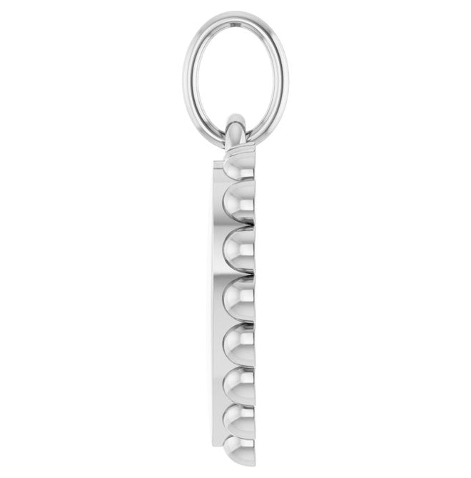 14K Yellow Or White Or Rose Gold Or Sterling Silver 14 X 11 Mm Polished Engravable Scalloped Heart Charm/Pendant