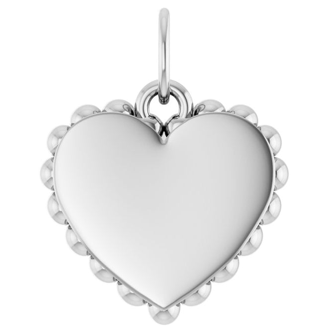 14K Yellow Or White Or Rose Gold Or Sterling Silver 14 X 11 Mm Polished Engravable Scalloped Heart Charm/Pendant