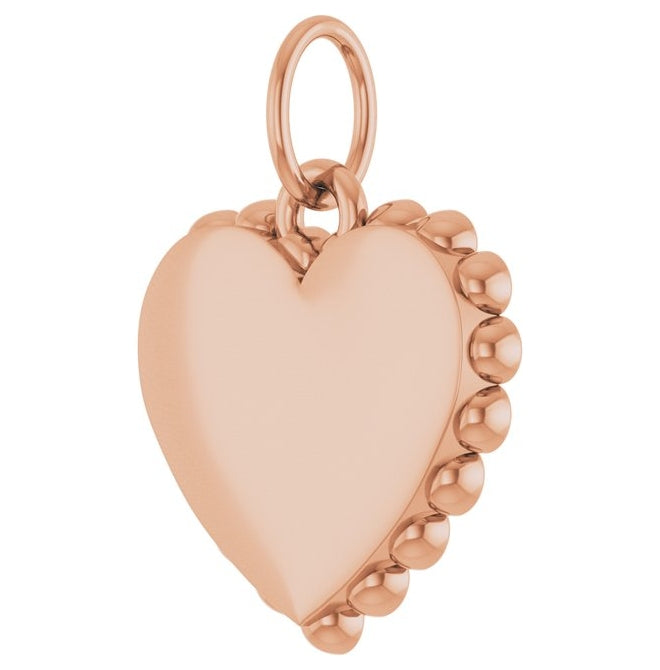 14K Yellow Or White Or Rose Gold Or Sterling Silver 14 X 11 Mm Polished Engravable Scalloped Heart Charm/Pendant