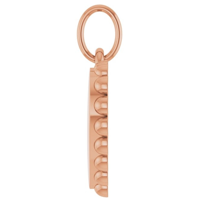 14K Yellow Or White Or Rose Gold Or Sterling Silver 14 X 11 Mm Polished Engravable Scalloped Heart Charm/Pendant