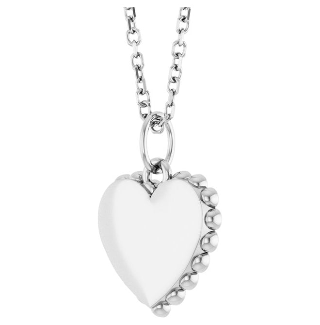 14K Yellow Or White Gold 14 X 11 Mm 16-18 In Polished Engravable Scalloped Heart Necklace