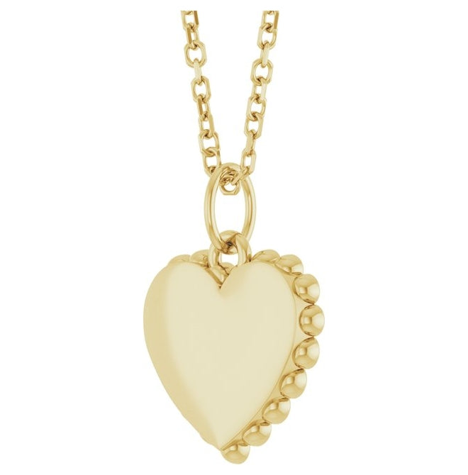 14K Yellow Or White Gold 14 X 11 Mm 16-18 In Polished Engravable Scalloped Heart Necklace