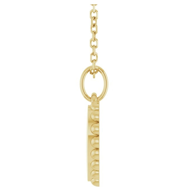 14K Yellow Or White Gold 14 X 11 Mm 16-18 In Polished Engravable Scalloped Heart Necklace