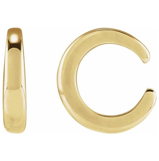 10K Yellow Gold 13.9 X 3.6 Mm Each Backless Polished Domed Ear Cuff