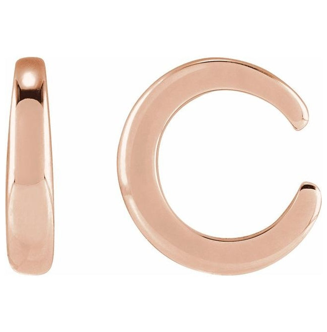 14K Yellow Or Rose Gold Or Sterling Silver 13.9 X 3.6 Mm Each Backless Polished Domed Ear Cuff