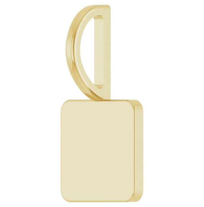 14K Yellow Gold Or Sterling Silver 15.4 X 8 Mm Polished Engravable Pendant