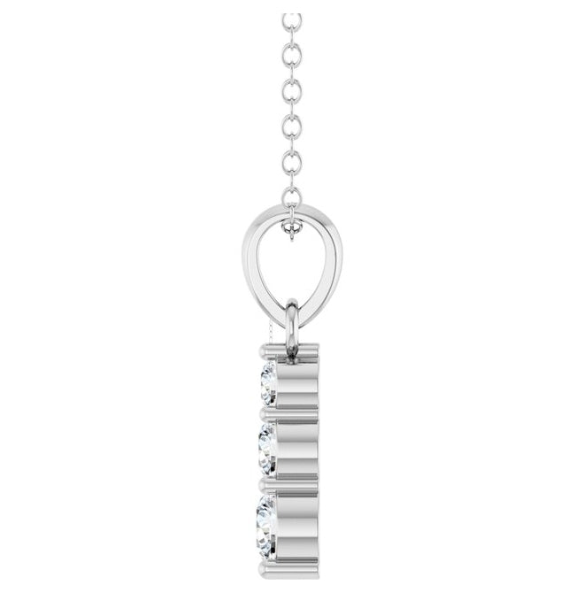 1/6 Ctw Natural Diamond Vertical Bar Necklace